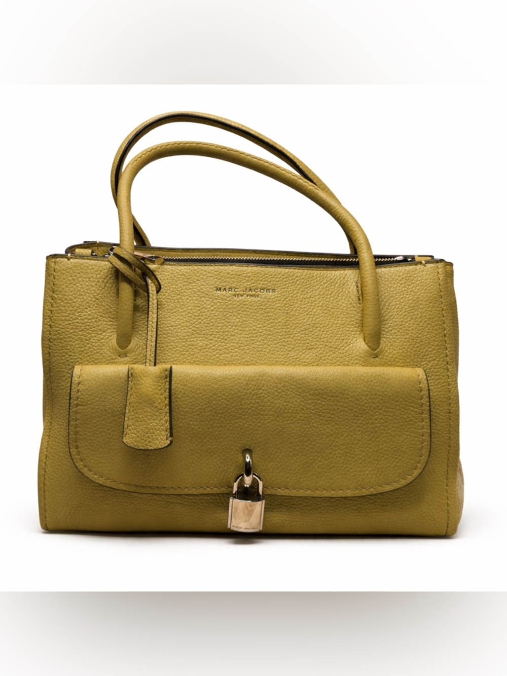 Marc Jacobs “Lock That” Pebbled Leather Satchel Tote | Key Included